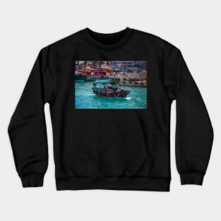 Sampan Boat - Hong Kong - Traditional Fishing Boats Crewneck Sweatshirt